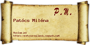 Patócs Miléna névjegykártya