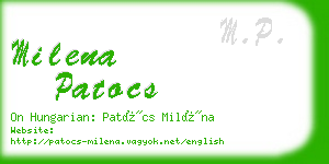 milena patocs business card